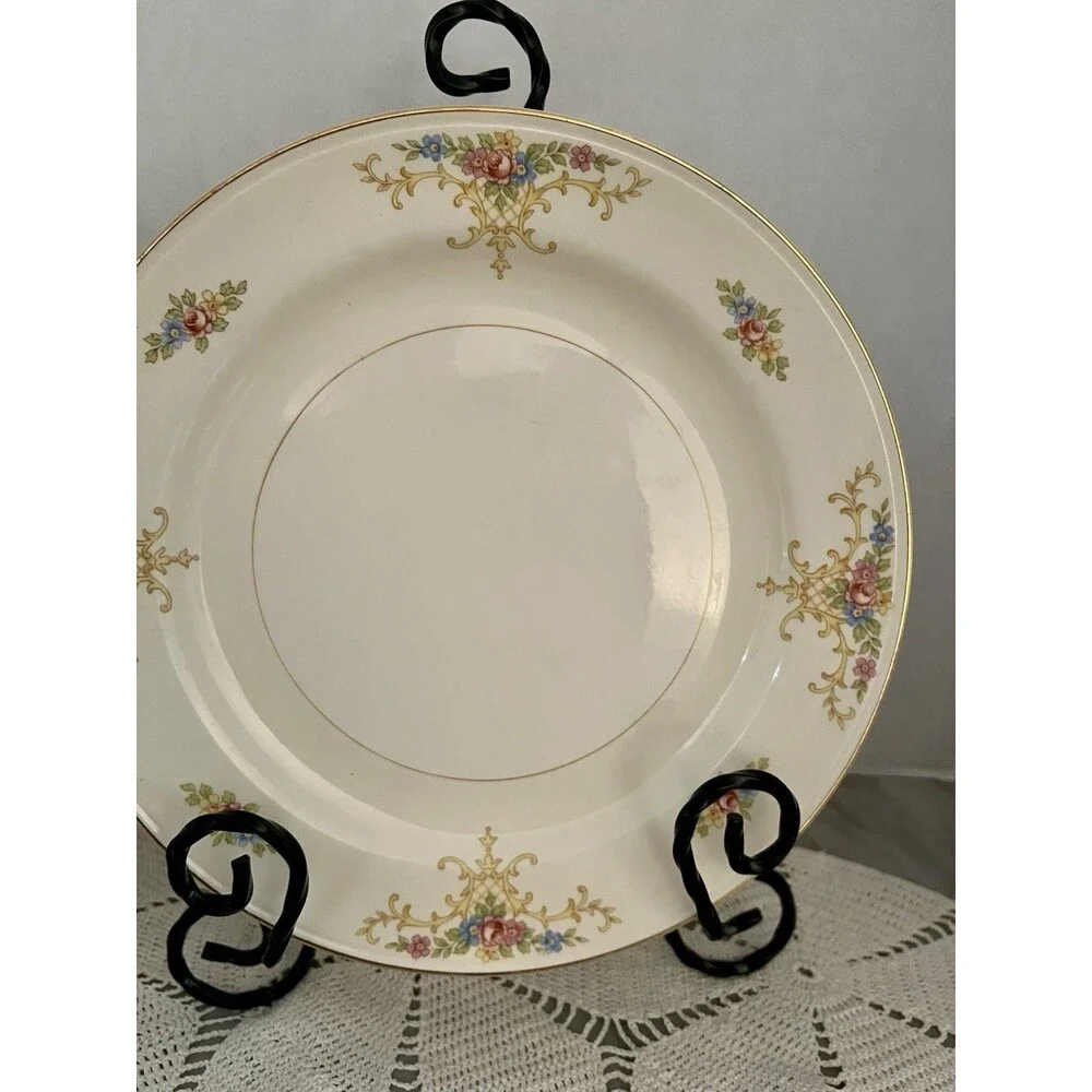 4 Vintage Homer Laughlin Eggshell Nautilus Rochelle 9” Dinner Plates